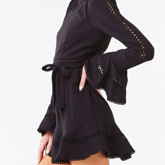 Black Crochet-Trim flirty and classic Mini Dress - NWT - Picture 14 of 14